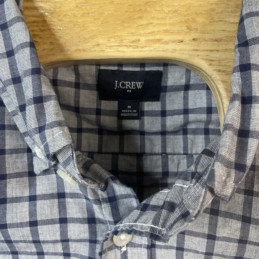 J. Crew‎ Men's M Slim Fit Long Sleeve Button Down Blue Plaid Shirt Style #F4560